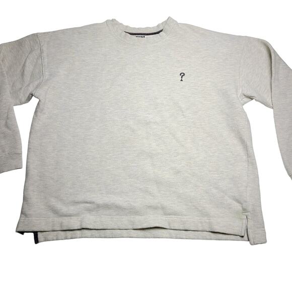 Vintage 90s Guess Jeans Pullover Sweatshirt Embroidered Logo Grey Men's Large - Picture 1 of 9